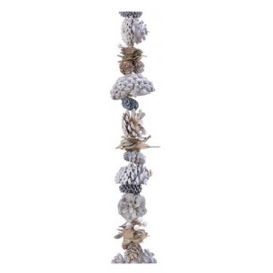 Pinecone Garland W Glitter, Colour: White Washed, Size: 5x10x150cm di Kaemingk