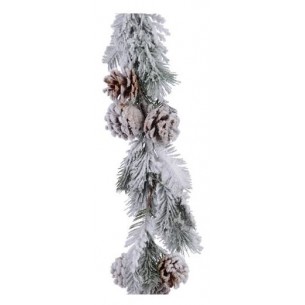 Pe Pine Green Garland W Snow, Colour: Green/White, Size: 9x20x105cm di Kaemingk