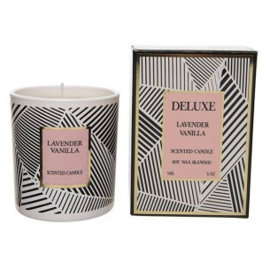 Wax Scented Candle in Glass, Colour: Light Grey, Size: 7.6x7.6x10.7cm di Kaemingk