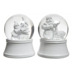 Poly Snow Globe 2ass, Colour: White, Size: Dia6.5cm di Kaemingk