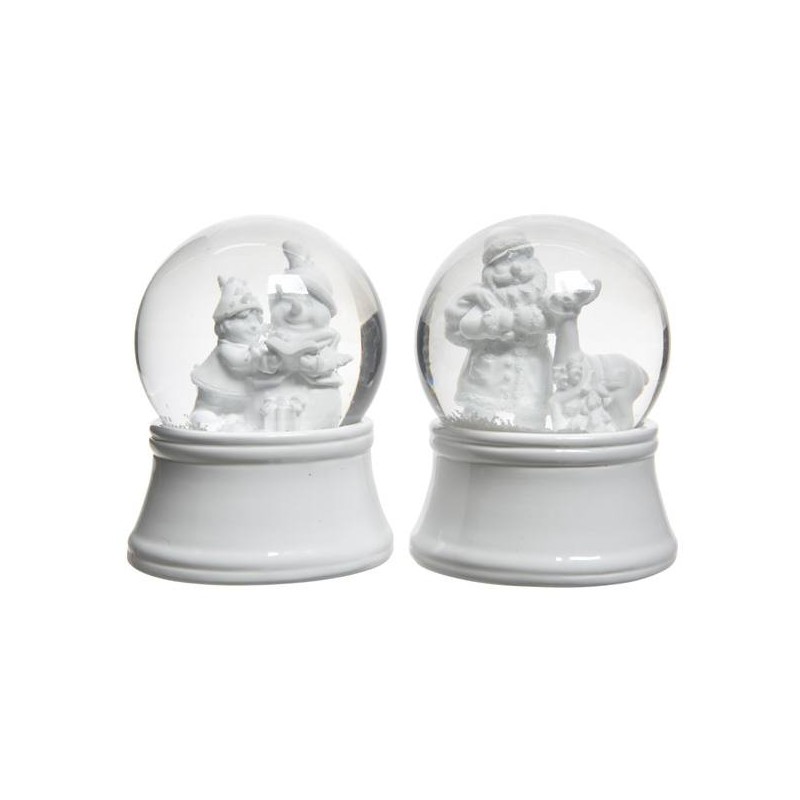 Poly Snow Globe 2ass, Colour: White, Size: Dia6.5cm di Kaemingk