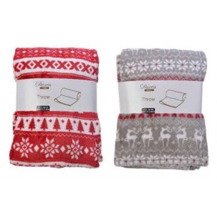 Plaid Rosso/Beige Ass.614177 di Kaemingk