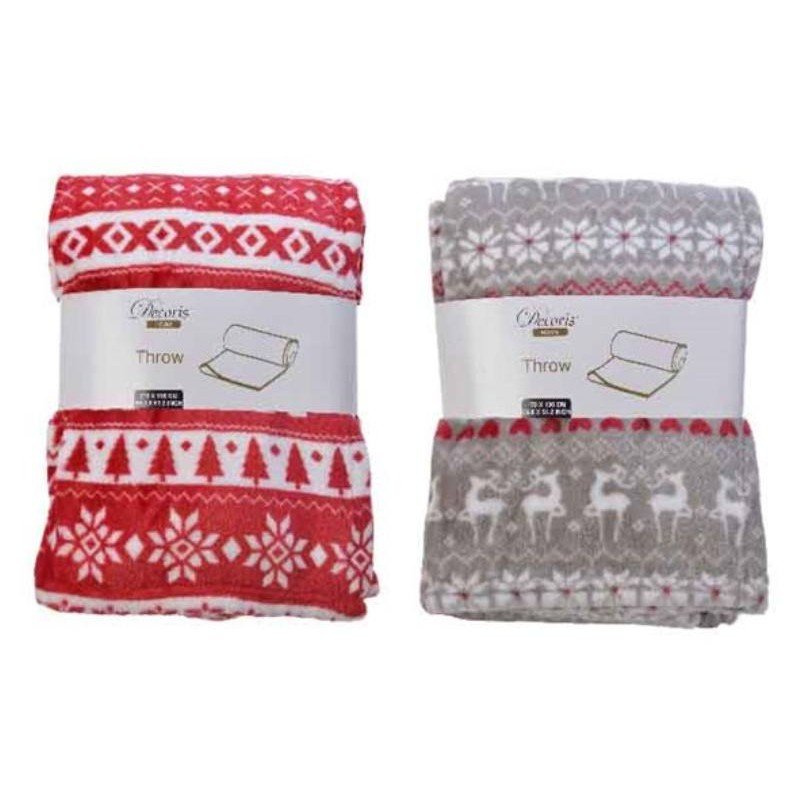 Plaid Rosso/Beige Ass.614177 di Kaemingk