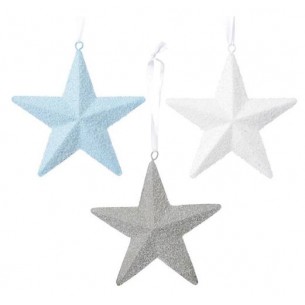 Iron Star W Hanger 3col Ass, Colour: Assorted, Size: Dia12cm di Kaemingk