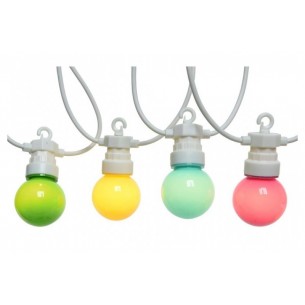 Catena Luci da Esterno - 20 Luci Multicolor con Ganci su 9,5 M di Cavo - 5 M di Cavo Spina di Kaemingk