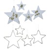 Set 4 Stelle in Ferro da Appendere con Paillettes Colore Bianco/Oro - 2ass di Kaemingk