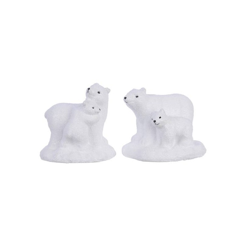 Terrac Polar Bears 2ass, Colour: White/Glitters, Size: 10x10cm di Kaemingk
