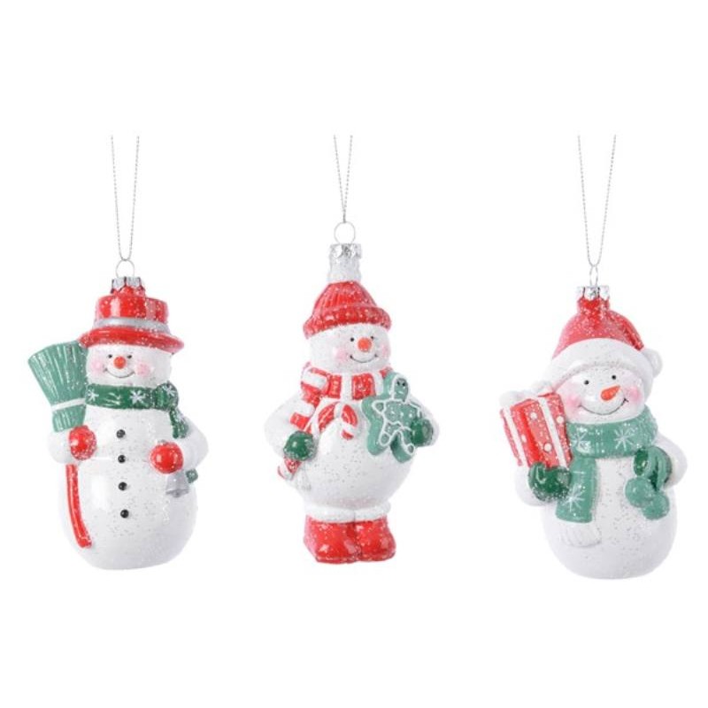 Pupazzo di Neve da Appendere 3ass di Kaemingk