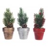 Pine Tree Glitter W Berries in Pot 3col Ass Assorted di Kaemingk