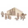 Wood Nativityset in Wood House, Colour: Natural, Size: 5x35x20cm di Kaemingk