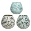 Gl Tlighth W Star Mosiac 3clas, Colour: White/Blue, Size: Dia10x10cm di Kaemingk