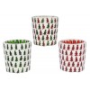 Gl Tlighth Tree Mosaic 3class, Colour: Green/Red, Size: Dia7x7cm di Kaemingk