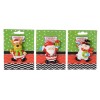 Magnet Earthenware Figure Deer, Santa, Snowman 3ass Assorted di Kaemingk