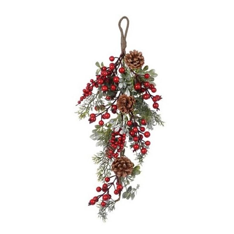 Bunch Plastic Berries, Glitter, Pinecones Green/Colour(S) di Kaemingk