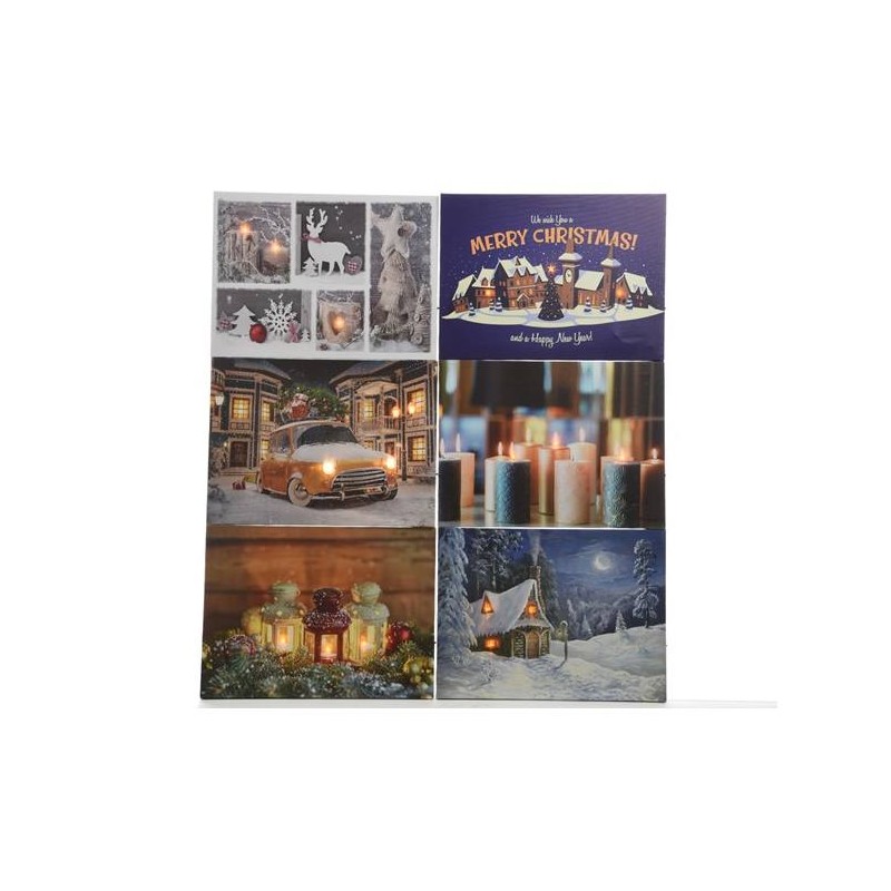 Led Canvas Pallet 6ass in Bo, Colour: Assorted, Size: 28x38cm-3l di Kaemingk