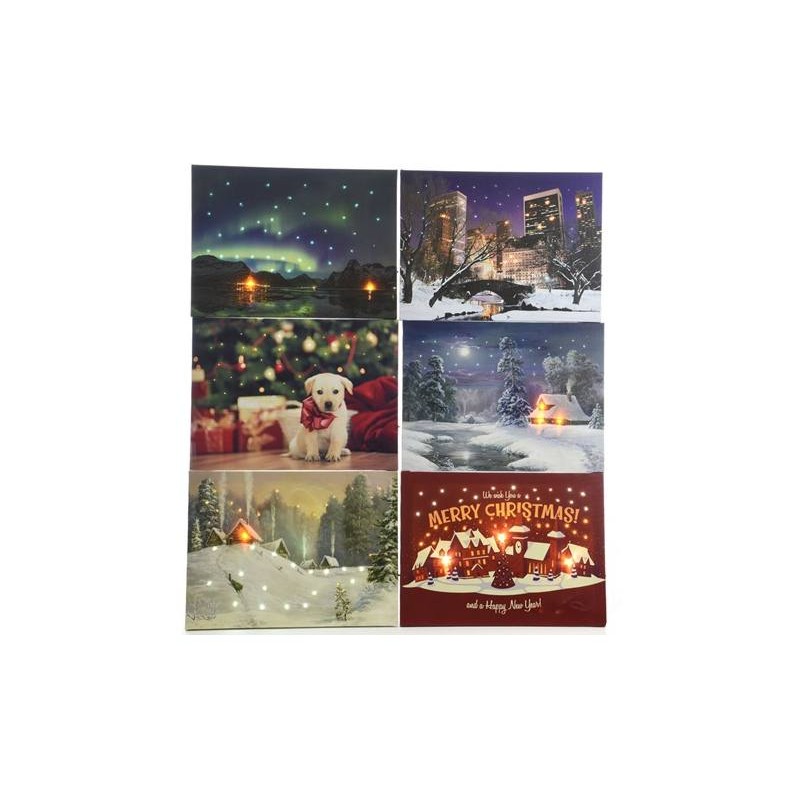Led Canvas Pallet 6ass in Bo, Colour: Assorted, Size: 28x38cm di Kaemingk
