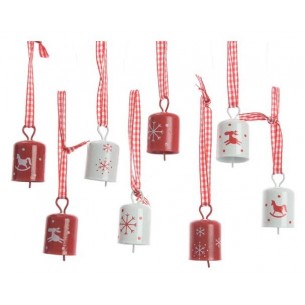 Iron Bell Hanging 2colas 2ass, Colour: Red, Size: 2.5x2.5x4.5cm di Kaemingk