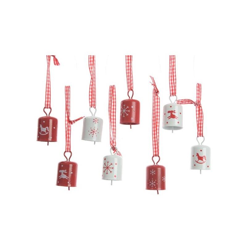 Iron Bell Hanging 2colas 2ass, Colour: Red, Size: 2.5x2.5x4.5cm di Kaemingk