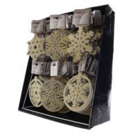 Foam Hanger W Glitter 6ass, Colour: Gold, Size: 0.5x12x12cm di Kaemingk
