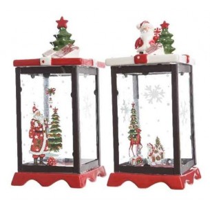 Dol Lantern 2ass con Albero Santa Top Confezionato per Piece in Bubblewrap di Kaemingk