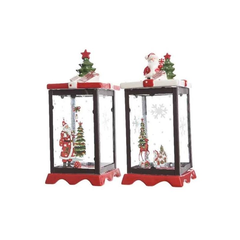 Dol Lantern 2ass con Albero Santa Top Confezionato per Piece in Bubblewrap di Kaemingk