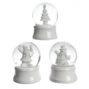Pol Snow Globe 3ass, Colour: White, Size: Dia4.5x6cm di Kaemingk