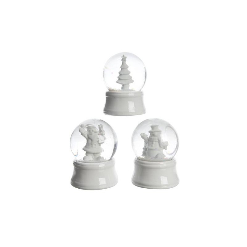 Pol Snow Globe 3ass, Colour: White, Size: Dia4.5x6cm di Kaemingk