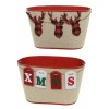 Zinc Planter W Cotton 380119 di Kaemingk