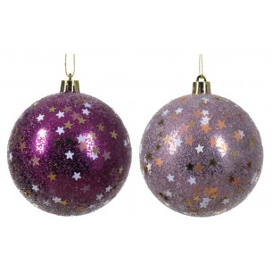 Sfera 8cm in Plastica Viola di Kaemingk