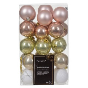 Confezione 30 Sfere 6 Cm Colori Mix di Kaemingk
