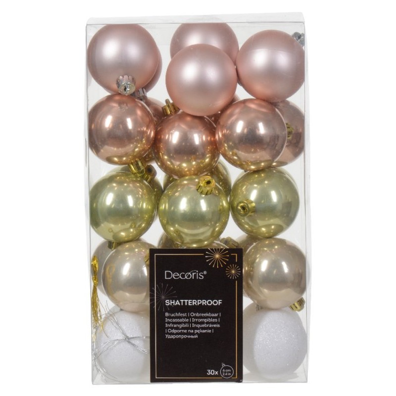 Confezione 30 Sfere 6 Cm Colori Mix di Kaemingk