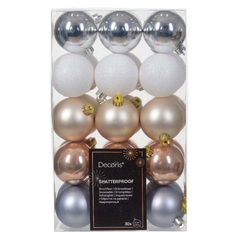 Confezione 30 Sfere 6 Cm Colori Mix di Kaemingk