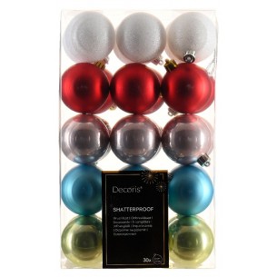 Confezione 30 Sfere 6 Cm Colori Mix di Kaemingk