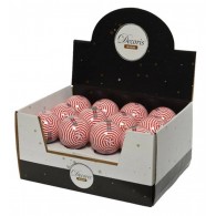 Bauble Foam 2ass Red And White di Kaemingk