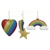 Decorazioni da Appendere Multicolor Ass con Glitter di Kaemingk