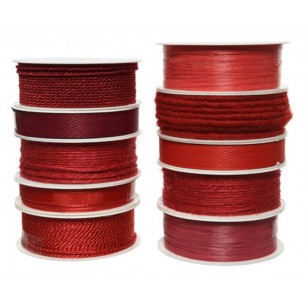 Ribbon Polyester Sustainable 10ass Red/Colour(S) di Kaemingk