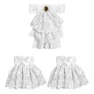 Jabot con Gemma e Polsini in Pizzo di Widmann