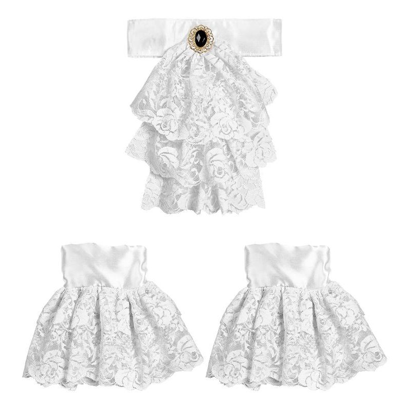 Jabot con Gemma e Polsini in Pizzo di Widmann