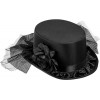 Cilindro con Rosa Nera e Tulle in Feltro di Widmann