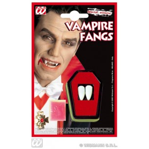 Kit Denti Vampiro Professionali (2 Canini in Vaschetta Bara. Adesivo Termoplastico in Granuli 1.4 G) di Widmann