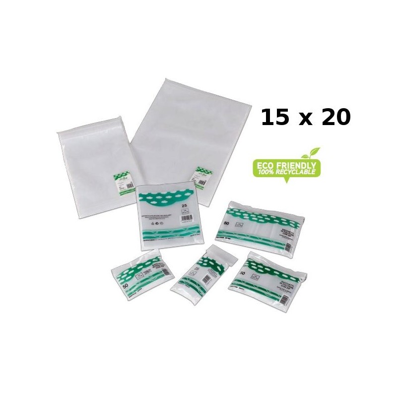 25 Sacchetti Multiuso in Polietilene 100% Riciclabili 15x20cm Idoneo per Alimenti con Chiusura Zip di Balmar2000