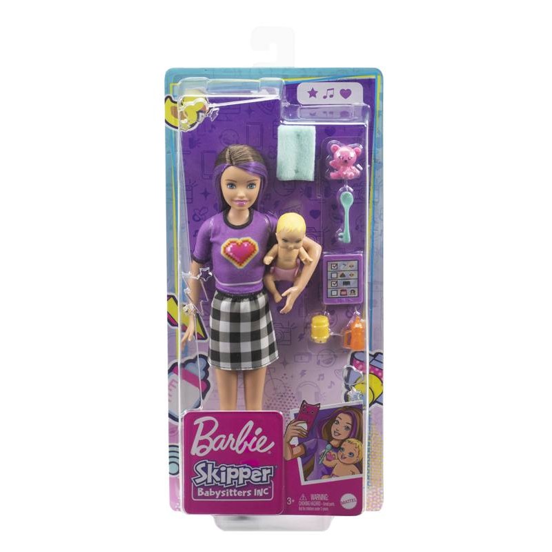 Skipper Babysitter Doll+Baby di Mattel Barbie