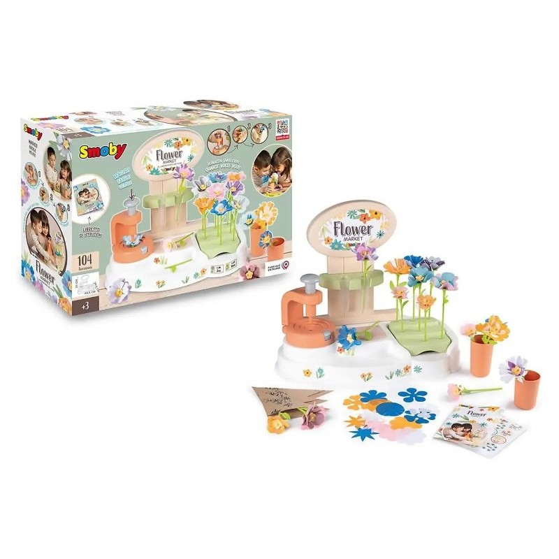 Smoby Flower Market - il Laboratorio dei Fiori, con 104 Accessori di Simba Smoby