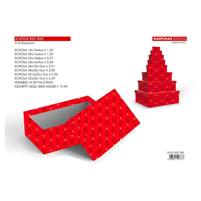 Set 8 Scatole Red Tree di Marpimar