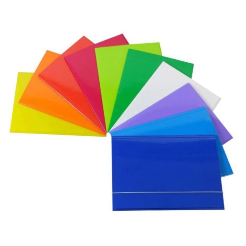 Cartelline Plastificate 25x34 - 3 Lembi Patte Mm.0,8 C/Elastico, Imballo 10 Pz. Colore Bianco di Ciac Srl