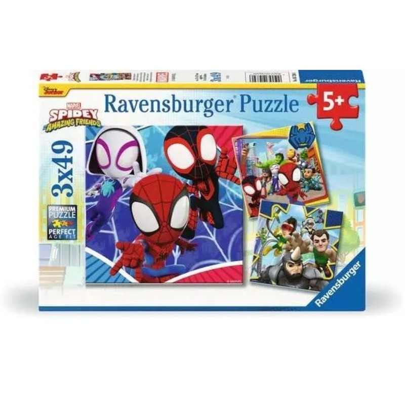 Puzzle 3x49 Spidey 3 X 49 Pz di Ravensburger Puzzle 3x49 Pz