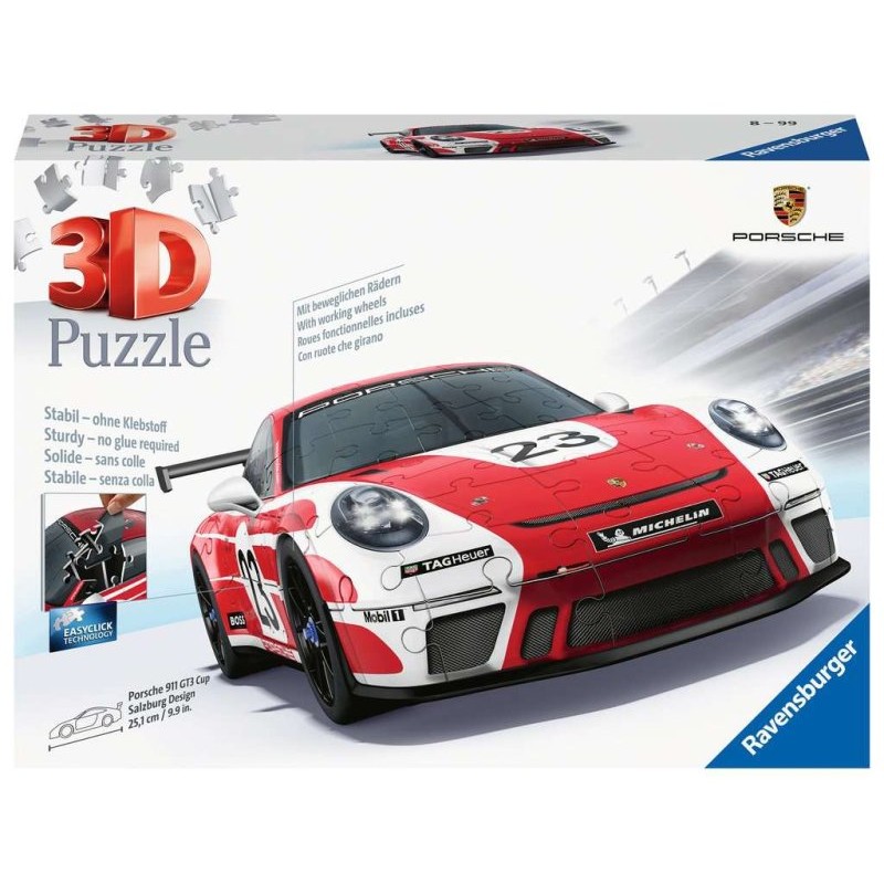 Puzzle 3d Porsche 911 Gt3 Cup Salzburg (Scatola Vecchia) di Ravensburger Puzzle 3d