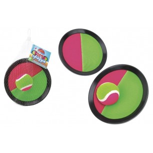 Tamburello Velcro 2 Pz 18.5 Cm C/Pallina di Globo