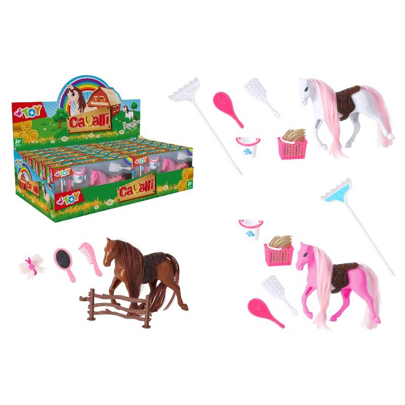 Cavallo C/Accessori 2 Ass 3 Col 12pz D/Box di Globo