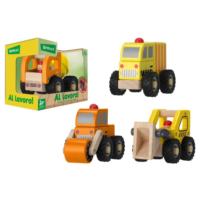Mezzi da Lavoro in Legno 4 Asst di Globo